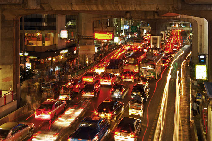 Bangkok traffic evening rush hour